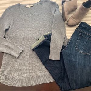 Ann Taylor LOFT Grey Popcorn Sweater